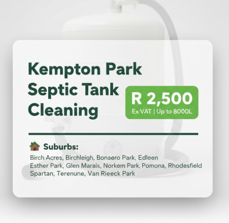 Septic Tank Cleaning Price in Kempton Park R2500ex 2026